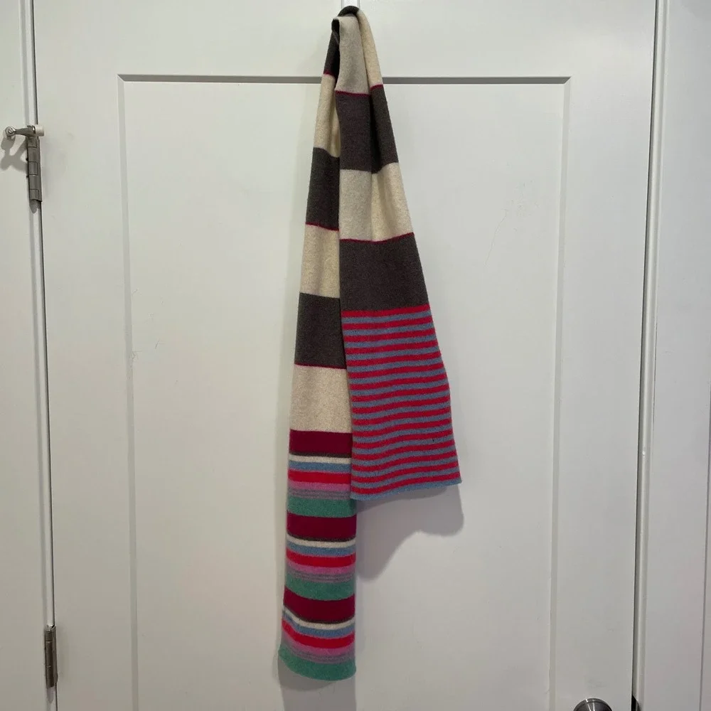 Robert Mackie of Scotland 100% Wool Striped‎ Scarf Multi Color Made in Scotland